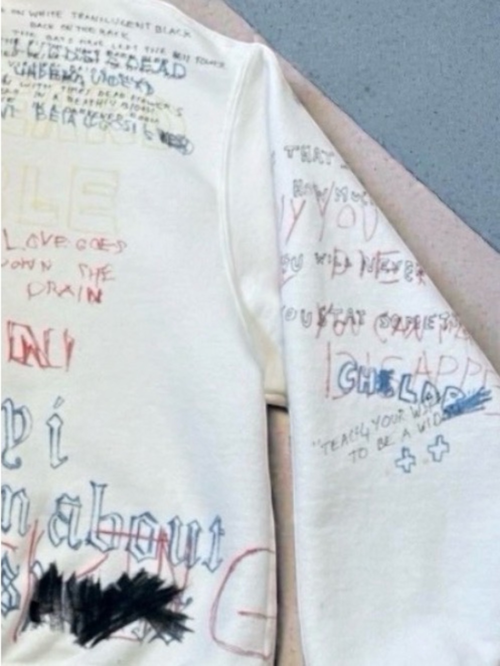 Adidas x YEEZY Season 5 Scribble Hand Drawn Arctic Crewneck Mens Lg Sweatshirt - Picture 5 of 5